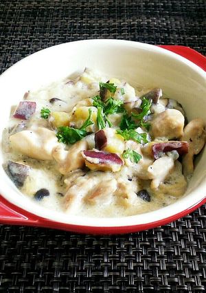 豆乳de簡単♡キノコ＆鶏肉のクリーム煮♪-レシピのメイン写真