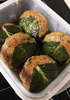 柏餅風!豚つくね-レシピのメイン写真