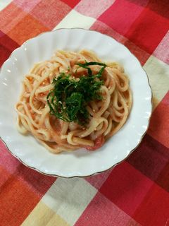 ごま油風味のクリーミーたらこうどん-レシピのメイン写真