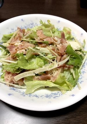 ＊簡単5分＊レタスと水菜のサラダ-レシピのメイン写真