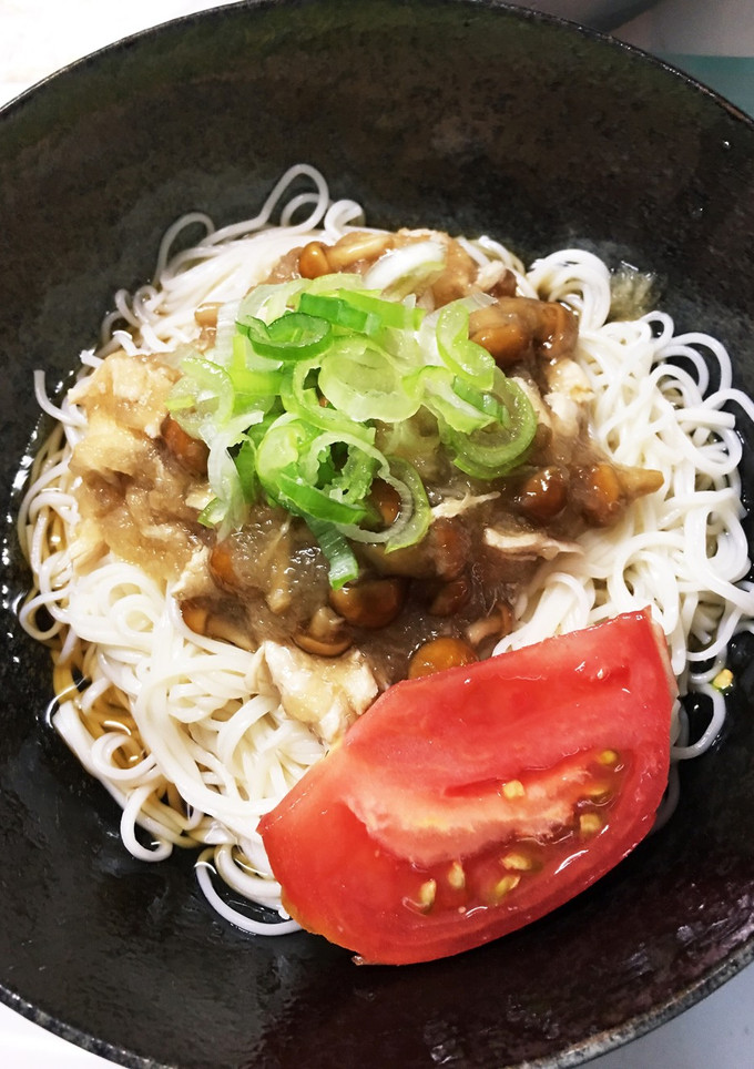 ササミとなめこのおろしそうめん-レシピのメイン写真
