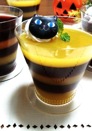 お手軽ハロウィン★ジュースで縞々ゼリー-レシピのメイン写真