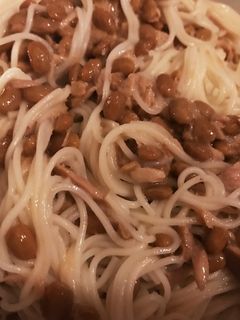手抜き 納豆ツナ 素麺-レシピのメイン写真