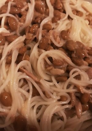 手抜き 納豆ツナ 素麺-レシピのメイン写真