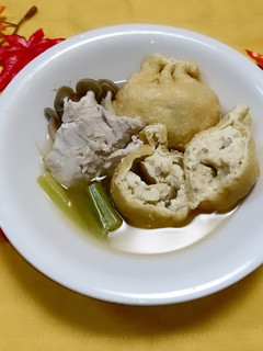 ヤマキ基本だしで 豆腐きのこ稲荷煮-レシピのメイン写真