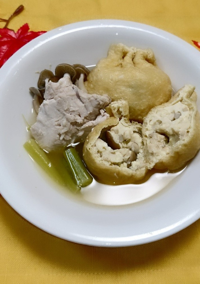 ヤマキ基本だしで　豆腐きのこ稲荷煮-レシピのメイン写真