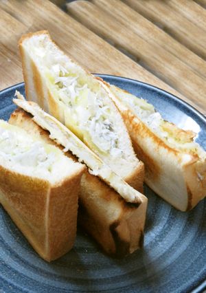 ピザ風しらすとねぎのオリーブ油トースト-レシピのメイン写真