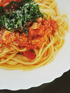 ツナ缶でトマトパスタ-レシピのメイン写真