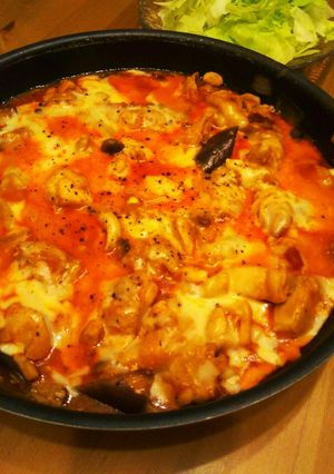 フライパンでチキンと野菜のトマト煮時短-レシピのメイン写真
