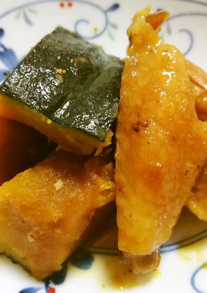 かぼちゃと鶏手羽中の煮物-レシピのメイン写真
