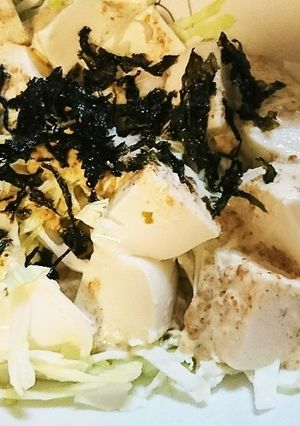 豆腐とキャベツのメープルゴマドレサラダ-レシピのメイン写真