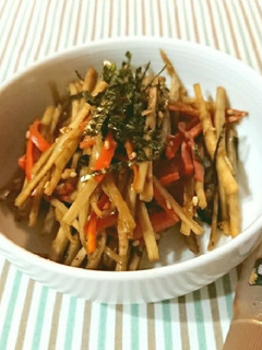 冷凍お弁当お野菜おかず:梅きんぴら-レシピのメイン写真