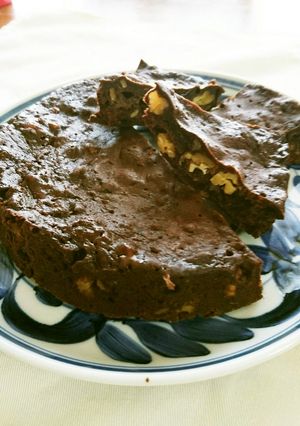 レンジで簡単クルミ入りチョコレケーキ-レシピのメイン写真