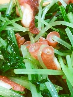 簡単!水菜と蛸のわさびポン酢和え-レシピのメイン写真