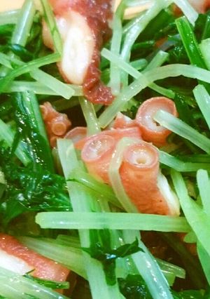 簡単！水菜と蛸のわさびポン酢和え-レシピのメイン写真