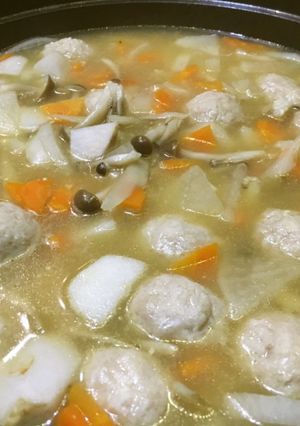★キャンプ 鶏のつみれ汁 ゆず胡椒-レシピのメイン写真