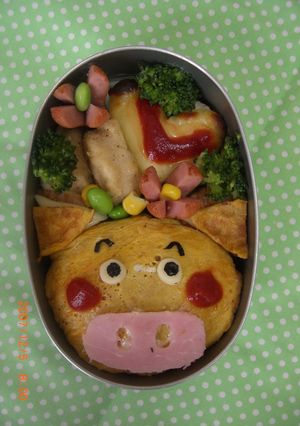 太っちょブタくんのオムオム弁当★キャラ弁-レシピのメイン写真