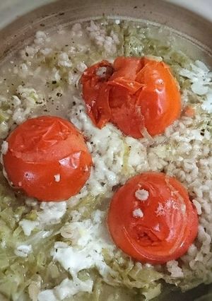 土鍋でまるごとトマトのリゾット風-レシピのメイン写真