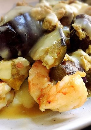 なすと海老と卵いためのチーズ焼き-レシピのメイン写真