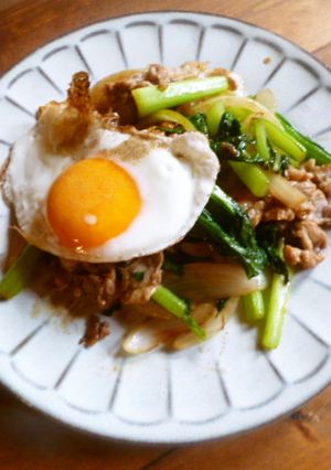 小松菜と豚肉のコク旨炒め♡カレー風味♪-レシピのメイン写真