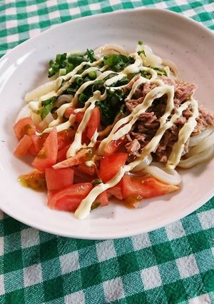 ポン酢かけるだけのサラダうどん-レシピのメイン写真