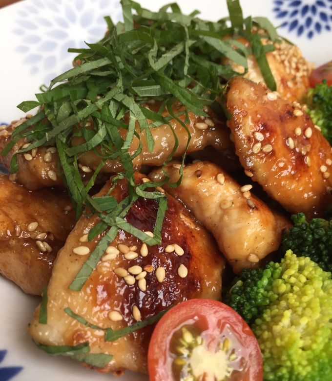 照り焼き テリッテリッ♪照り焼きごまチキン大葉のせ by AKARU