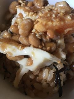 納豆と目玉焼きの甘味噌冷や汁風-レシピのメイン写真