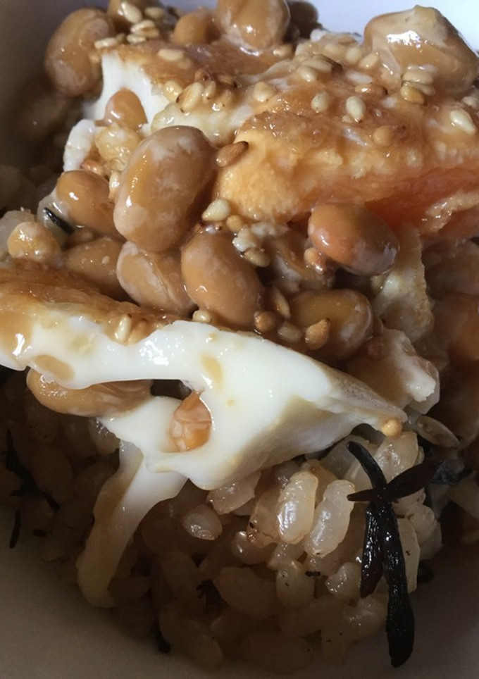 納豆と目玉焼きの甘味噌冷や汁風-レシピのメイン写真