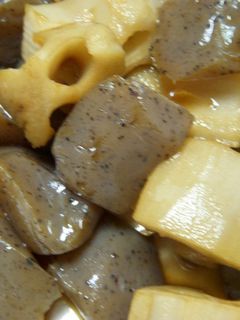 コンニャクとレンコン煮-レシピのメイン写真