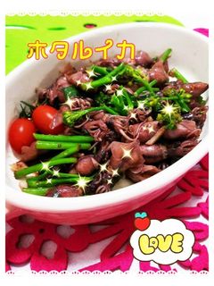 ホタルイカと茎ブロッコリーのアヒージョ-レシピのメイン写真