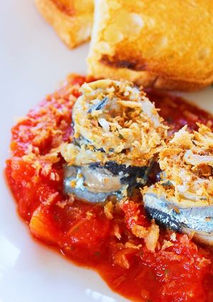 サンマのハーブ焼き　トマトソース-レシピのメイン写真