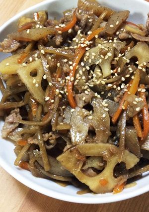 【おかず】きんぴらには肉を入れよ！-レシピのメイン写真