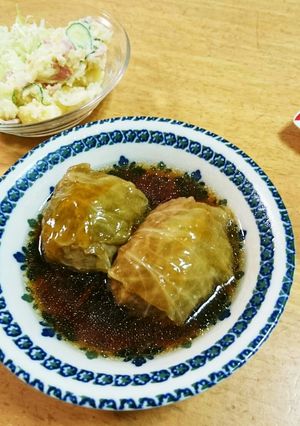 メンスープで簡単和風ロールキャベツ♪-レシピのメイン写真