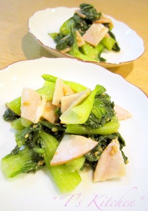 ハムと青梗菜のメープル酢味噌和え-レシピのメイン写真