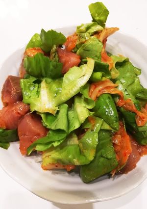 糖質制限：簡単！ぶりと野菜のキムチ和え-レシピのメイン写真