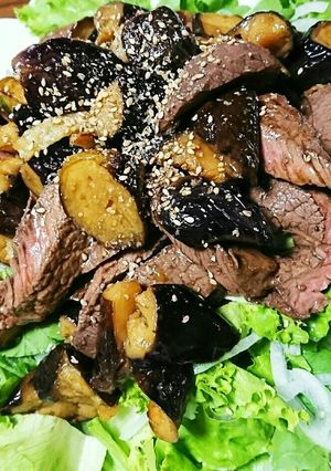 ステーキと茄子のシソドレッシングサラダ-レシピのメイン写真