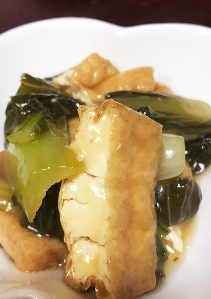 簡単 放置！チンゲン菜と厚揚げの炒め物-レシピのメイン写真