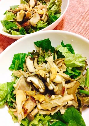 食物繊維たっぷり きのこのガリバタサラダ-レシピのメイン写真