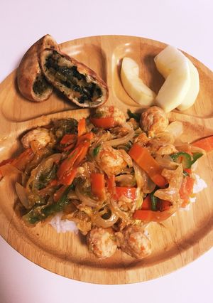 娘とランチ お野菜たっぷりナポリタン丼-レシピのメイン写真