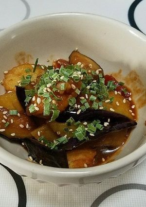 茄子とじゃがいもの、こってりピリ辛炒め-レシピのメイン写真