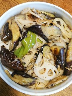茄子とレンコンのピリ辛甘酢炒め-レシピのメイン写真