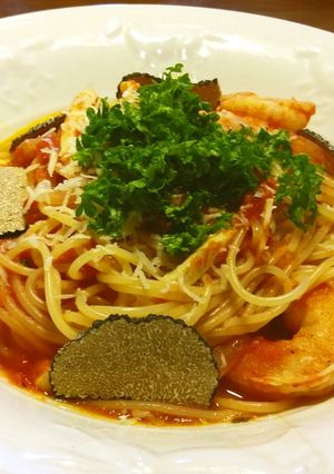 海老といかのトマトソースパスタ-レシピのメイン写真