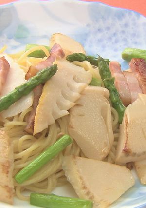 タケノコとアスパラのスパゲティ-レシピのメイン写真