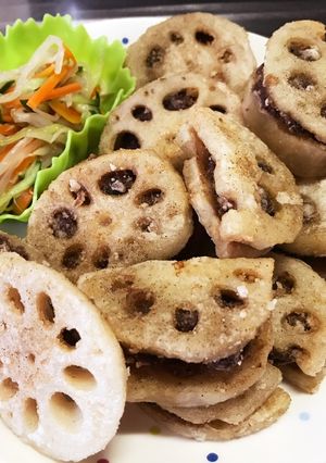 フライパンで♫蓮根のはさみ揚げ♫-レシピのメイン写真