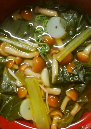 簡単 朝食♬小松菜となめこ山菜のお吸い物-レシピのメイン写真