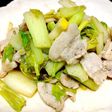 豚肉とセロリのレモン炒め