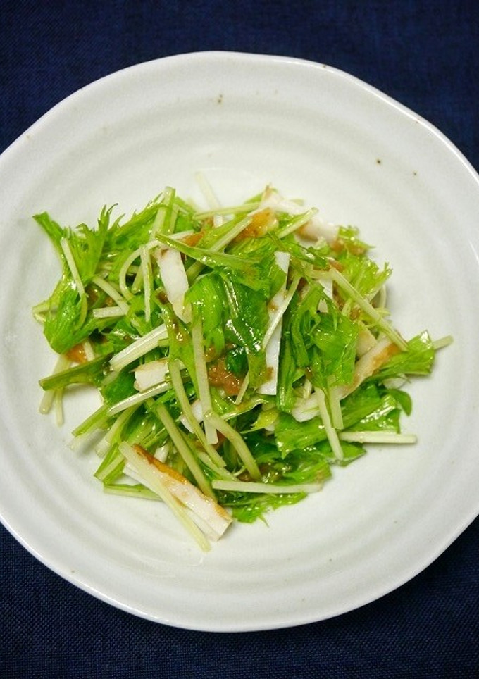 簡単！水菜と竹輪の梅レモン和え-レシピのメイン写真