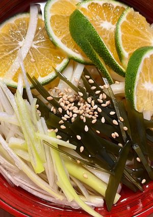 酸っぱいみかんの冷たいうどん-レシピのメイン写真