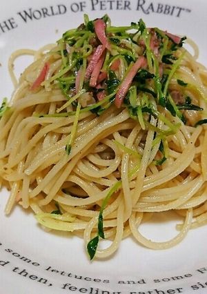 豆苗とコンビーフの和風パスタ-レシピのメイン写真