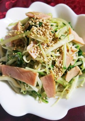 水菜とハムの炒め物-レシピのメイン写真